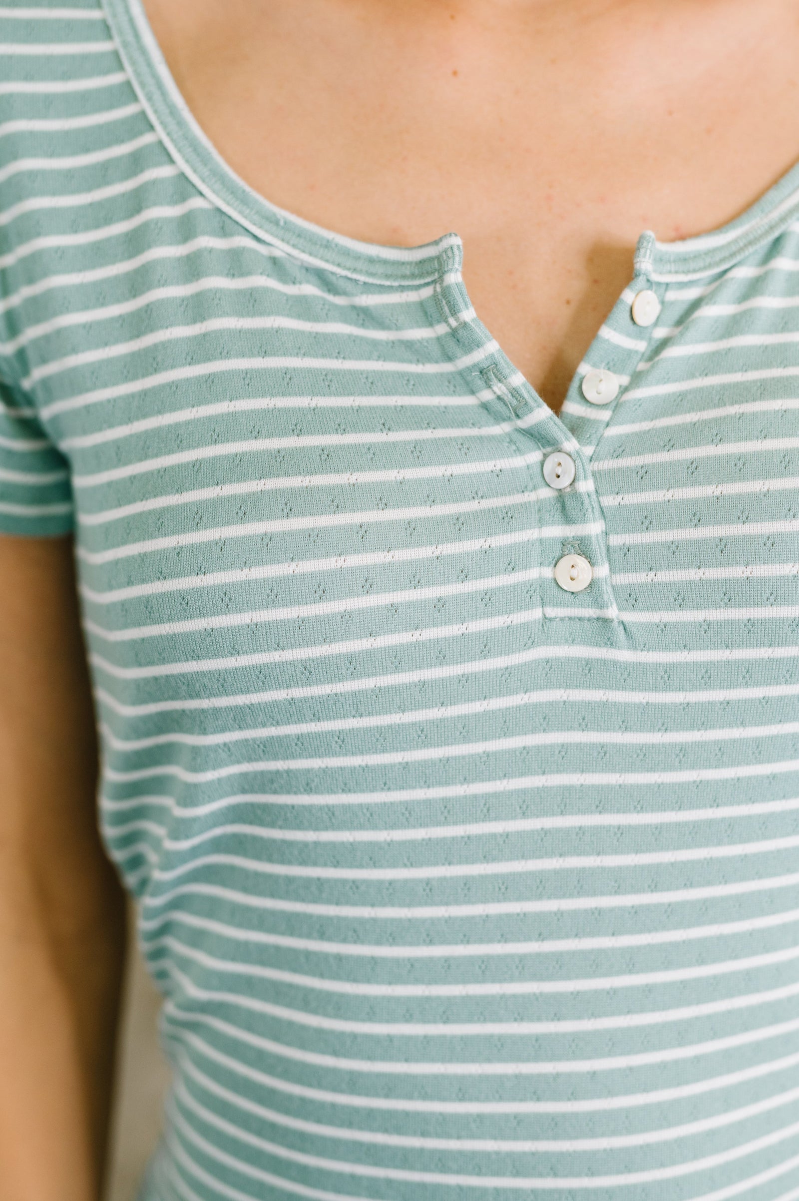 Simply Me Scoop Neck Henley Top