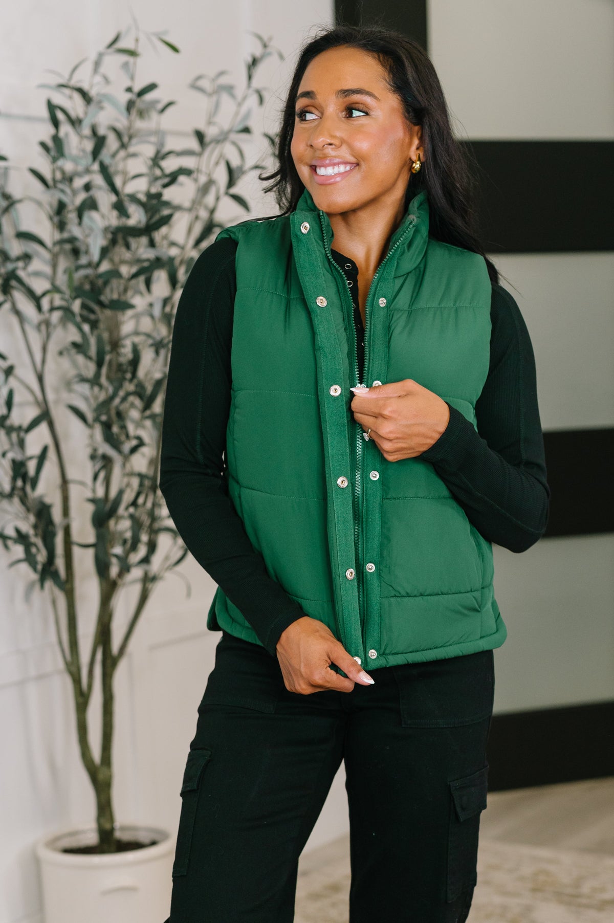 That&#39;s What I&#39;m Talkin&#39; About Puffer Vest in Hunter Green