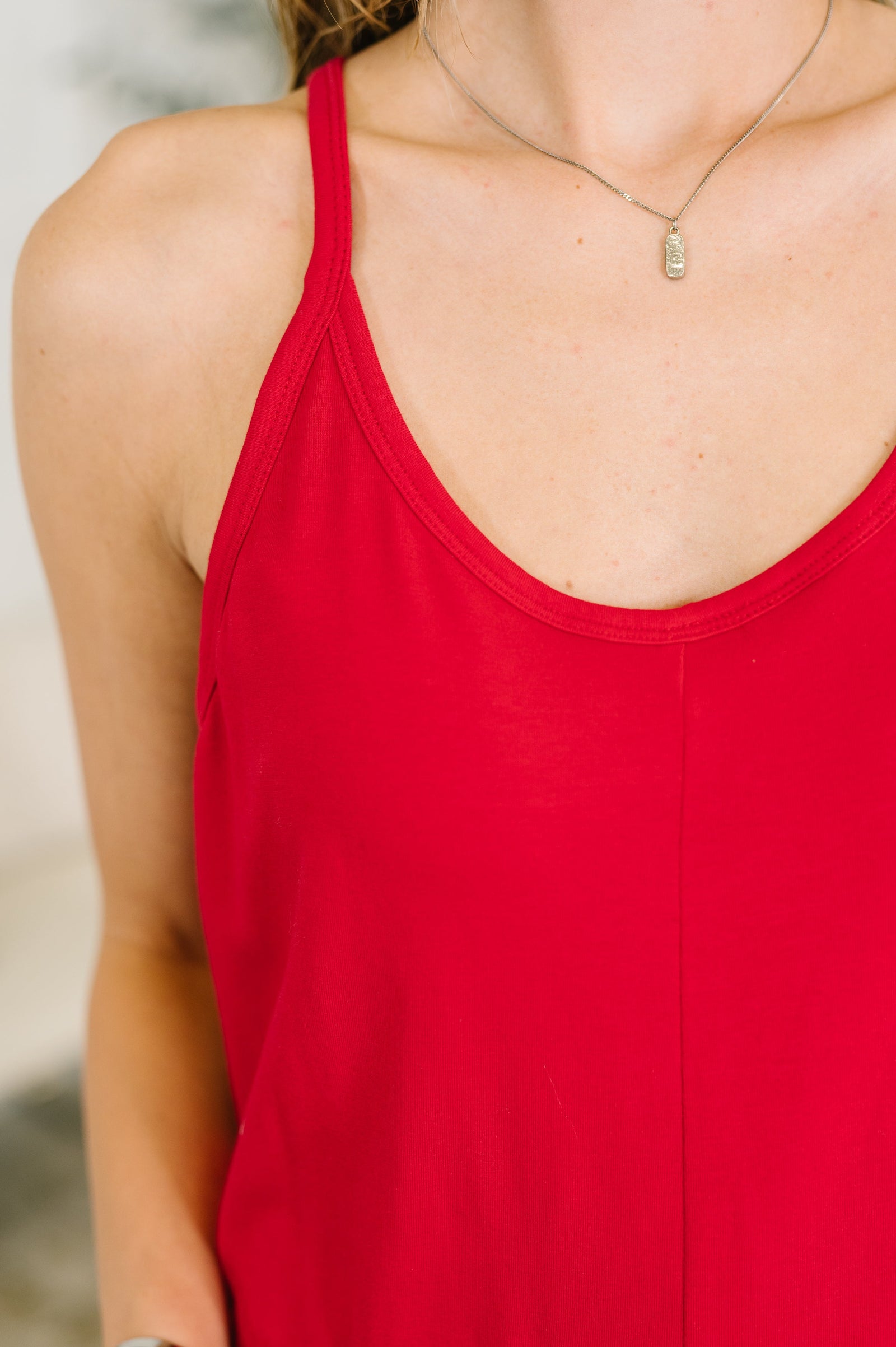 Totally Me Spaghetti Strap Jumpsuit Ruby