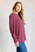 When the Sun Goes Down Mineral Wash Ribbed Knit Top in Wine