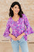 Willow Bell Sleeve Top in Lavender Paisley