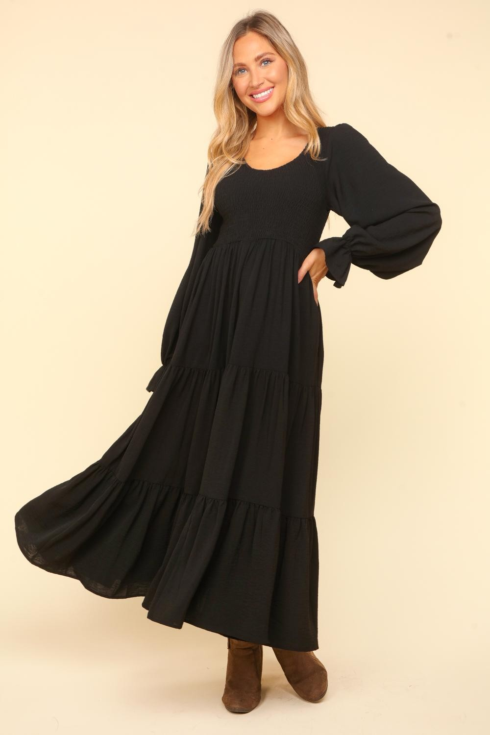 black western maxi dress Amazon.com: Women's Long Sleeve Maxi Tiered Flowy Dress, A-line V Neck Swing Beach Vacation Dress, High Waist Western Modest Long Dresses Black : Clothing, Shoes & Jewelry
