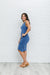 Blue Wrap Dress Womens 