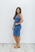 Blue Wrap Dress Womens 