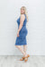 Blue Wrap Dress Womens 