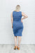 Blue Wrap Dress Womens 