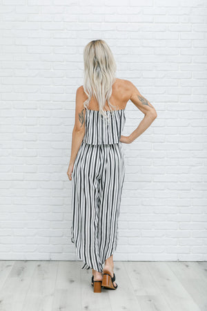 Modern Stripes Sleeveless Jumpsuit Womens 