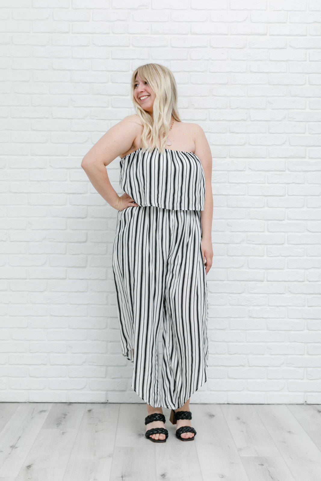 Modern Stripes Sleeveless Jumpsuit Womens 