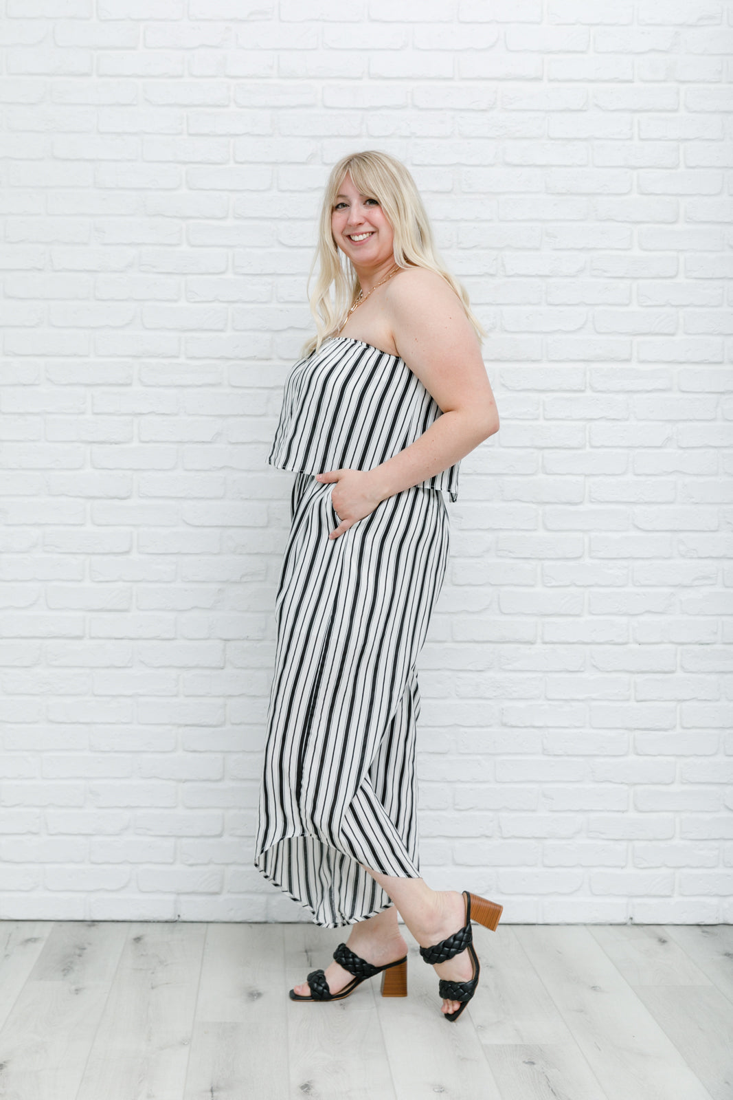 Modern Stripes Sleeveless Jumpsuit Womens 