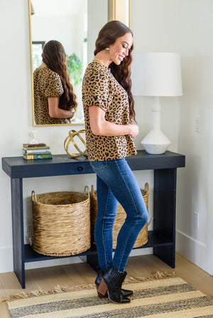 Spotted Animal Print Blouse Womens 