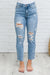 Florence High Waist Destroyed Boyfriend Jeans Womens 