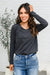 Alpine Raw Edge Long Sleeve Tee in Charcoal Womens 