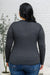 Alpine Raw Edge Long Sleeve Tee in Charcoal Womens 