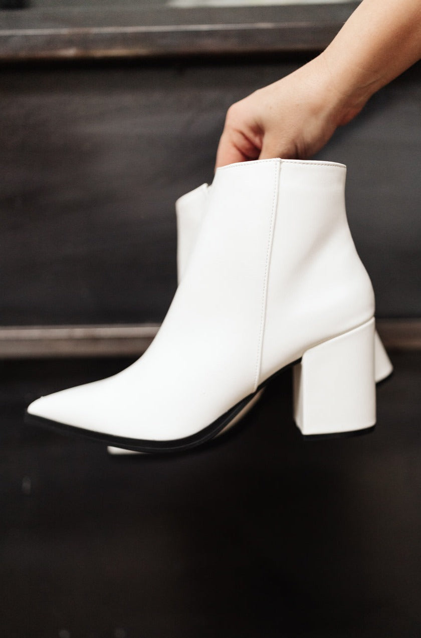 Amari Ankle Boots in White Womens 