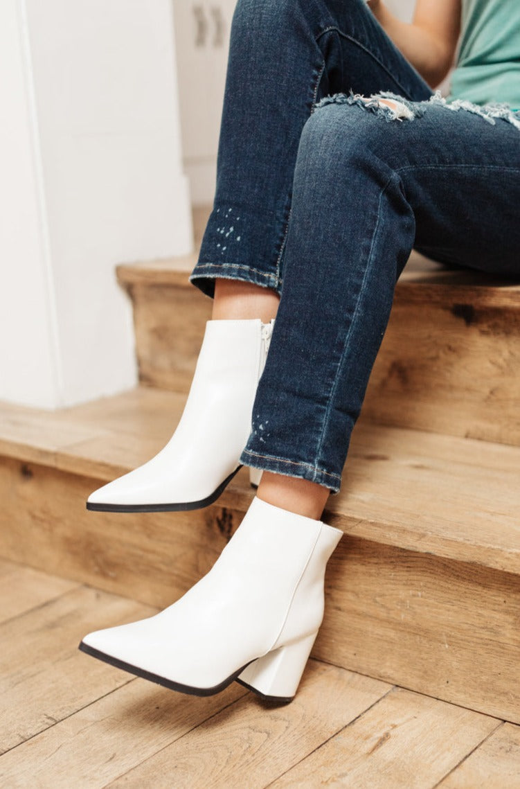 Amari Ankle Boots in White Womens 