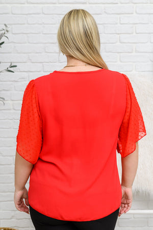 Best Of My Love Short Sleeve Blouse In Red Womens 