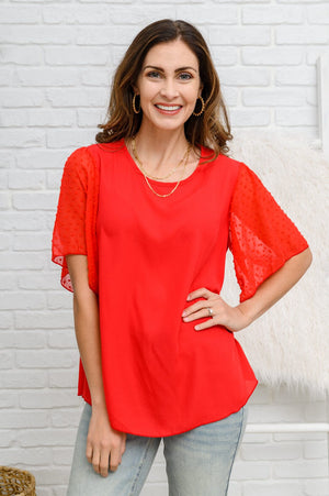 Best Of My Love Short Sleeve Blouse In Red Womens 