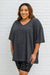 Doorbuster: Boxy V Neck Boyfriend Tee In Charcoal Womens 