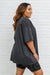 Doorbuster: Boxy V Neck Boyfriend Tee In Charcoal Womens 