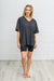 Doorbuster: Boxy V Neck Boyfriend Tee In Charcoal Womens 