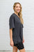 Doorbuster: Boxy V Neck Boyfriend Tee In Charcoal Womens 