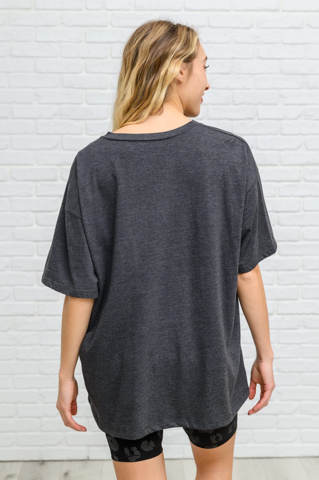 Doorbuster: Boxy V Neck Boyfriend Tee In Charcoal Womens 