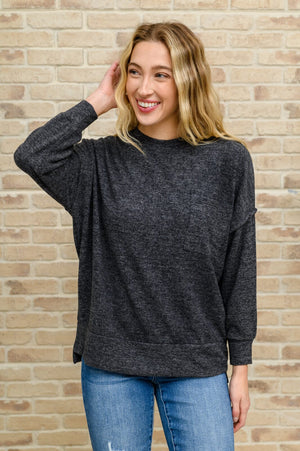 Doorbuster: Brushed Drop Shoulder Sweater In Black Womens 
