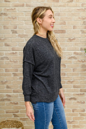 Doorbuster: Brushed Drop Shoulder Sweater In Black Womens 