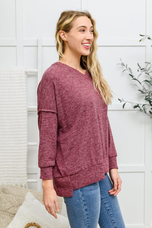 Doorbuster: Brushed Soft Sweater In Burgundy Womens 