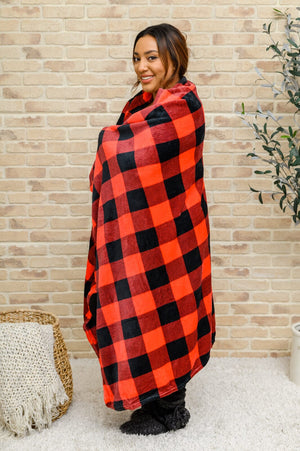 Doorbuster: Buffalo Plaid Blanket In Red & Black Womens 
