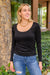 Can You Believe It Basic Long Sleeve Top In Black Womens 