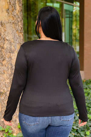 Can You Believe It Basic Long Sleeve Top In Black Womens 