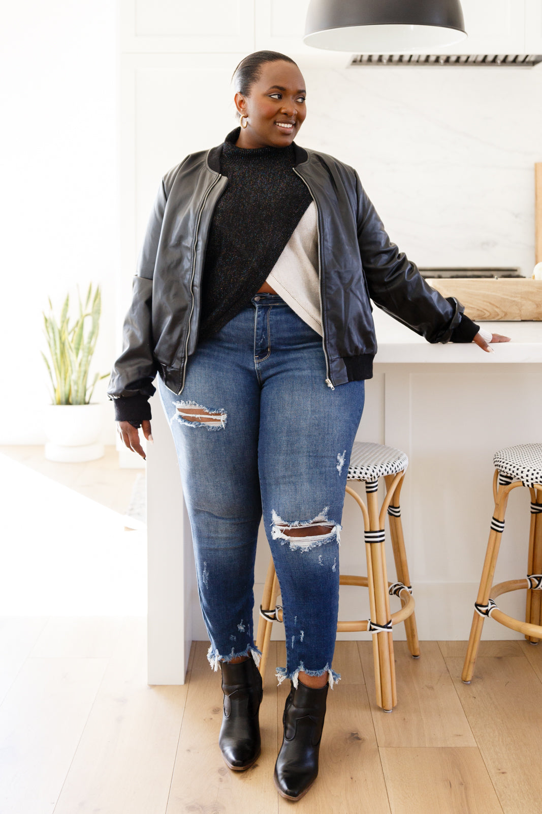 Can't Touch This Sparkle Color Blocked Sweater Womens 