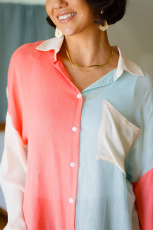 Capture The Day Two Toned Button Up Womens 