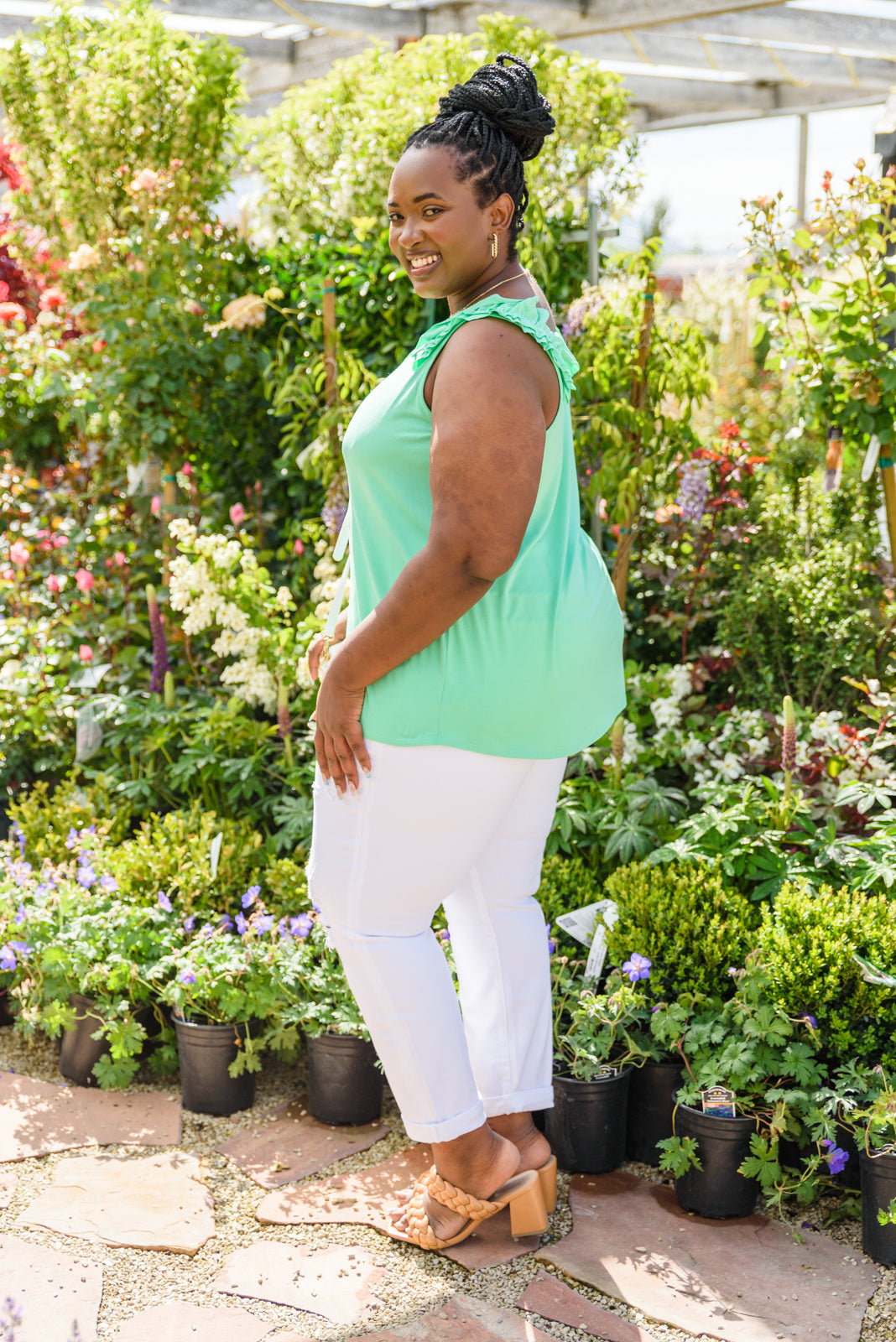 Cherry Girl Tank in Green Womens 