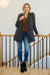 Chic Upon Arrival Button Down Blazer Jacket In Black Womens 