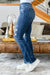 Christine High Contrast Slim Bootcut Destroyed Jeans Womens 