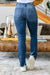 Christine High Contrast Slim Bootcut Destroyed Jeans Womens 