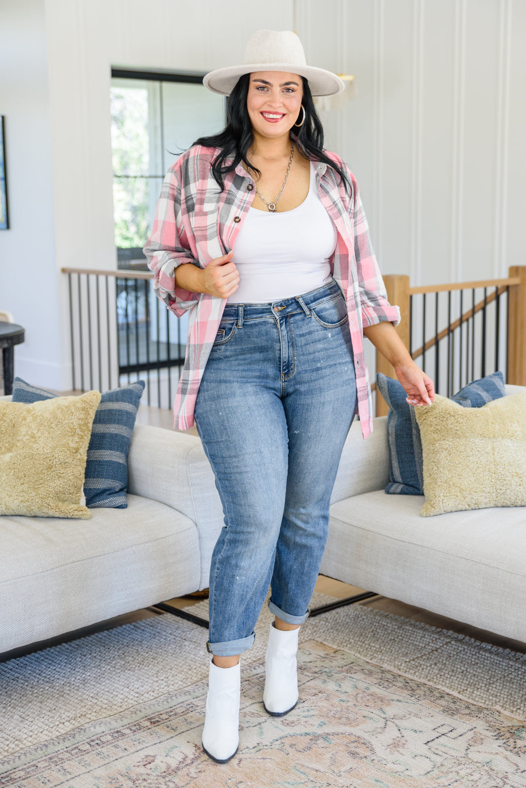 Corey Hi Rise Bleach Splash Boyfriend Jeans Womens 