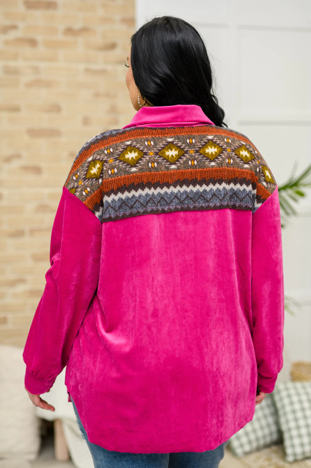 Cozy Cabin Days Sweater in Magenta Womens 