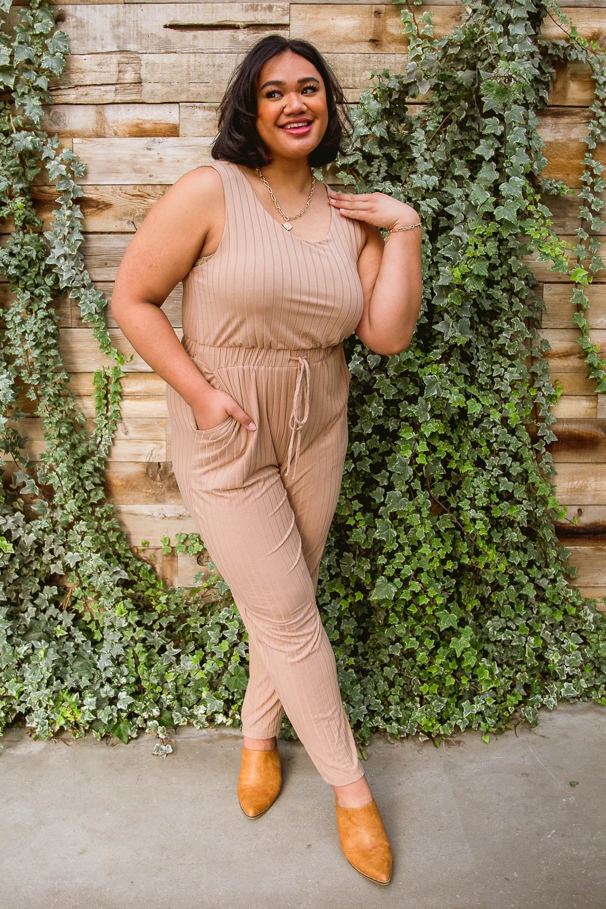 Cruiser Jumpsuit in Tan Womens 