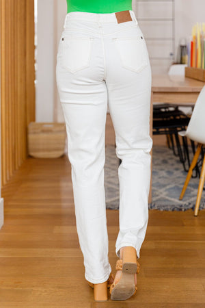 Diana Straight Leg Jeans In White Womens 