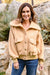 Don't Stress Oversized Collar Sherpa Jacket In Taupe Womens 