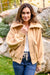 Don't Stress Oversized Collar Sherpa Jacket In Taupe Womens 