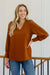 Enjoy This Moment V Neck Blouse In Toffee Womens 