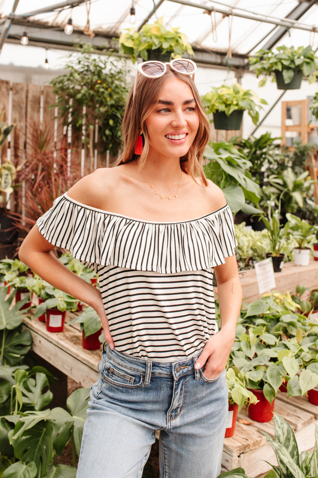 Extra Time Striped Top Womens 