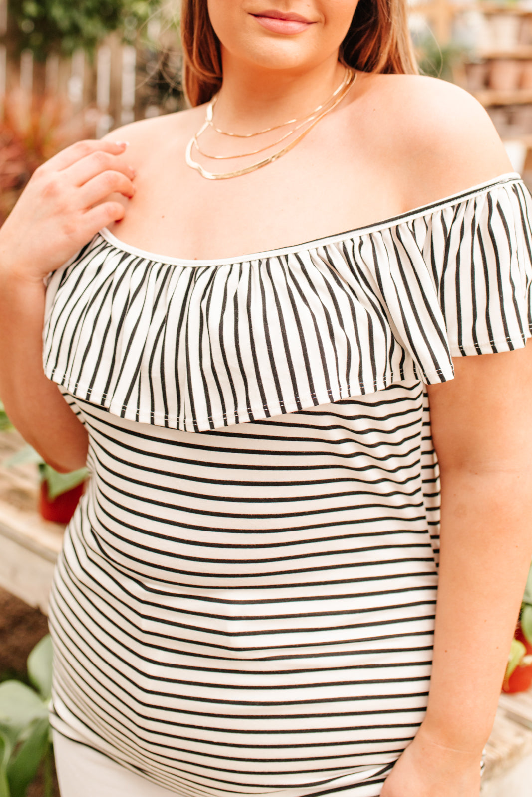 Extra Time Striped Top Womens 