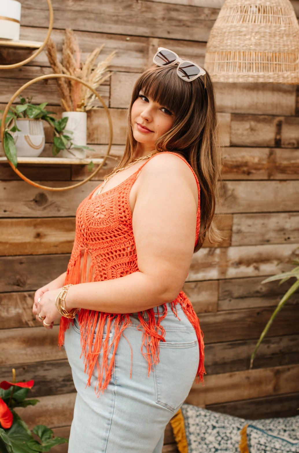 Festival Fringe Tank in Orange Womens 