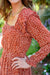 First Kiss Long Sleeve Maxi Dress In Rust Womens 