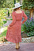 First Kiss Long Sleeve Maxi Dress In Rust Womens 